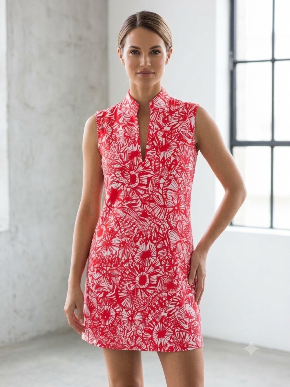 Jude Connally Red and White Floral Mini Dress
